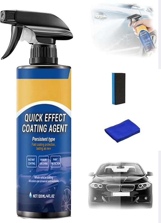 Quick Effect Car Coating Spray with Sponge & Towel,2026 Upgrade QuickCoat Restore Spray,QuickEffectCoating Agent,Advanced Car Quick-Acting Agent Sprays,Scratch Wax Coatings Sprays Waterless (1Pcs)