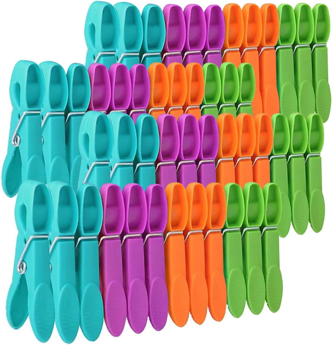 Laundry Pegs Clothes Clips, 48 Pack Clothes Pegs Plastic Clothes Pegs for Washing Line