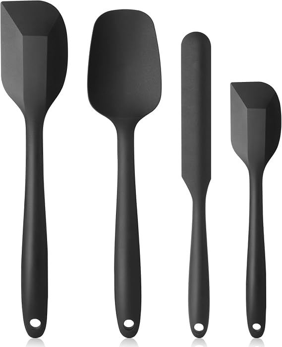 Vicloon Silicone Kitchen Utensils, 4 Pieces Silicone Spatulas Includes Spatula, Spoon, Non-Toxic, Non-Stick, Heat Resistant, Utensils for Kitchen and Baking