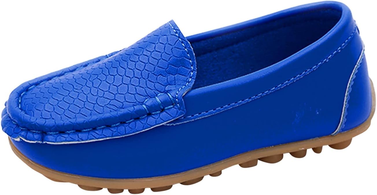 Children's Classic Moccasins Flat Slippers Slip On Penny Loafer Soft Comfort Shoes Boat Shoes PU Leather Moccasin Toddler Flat Low Shoes Comfortable First Walking Shoes Gifts Children