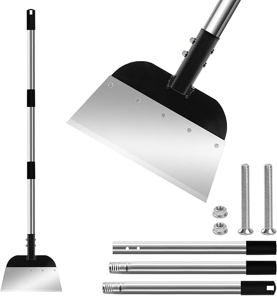 Newthinking Multifunctional Garden Shovel, Long Handle Garden Flat Scraper