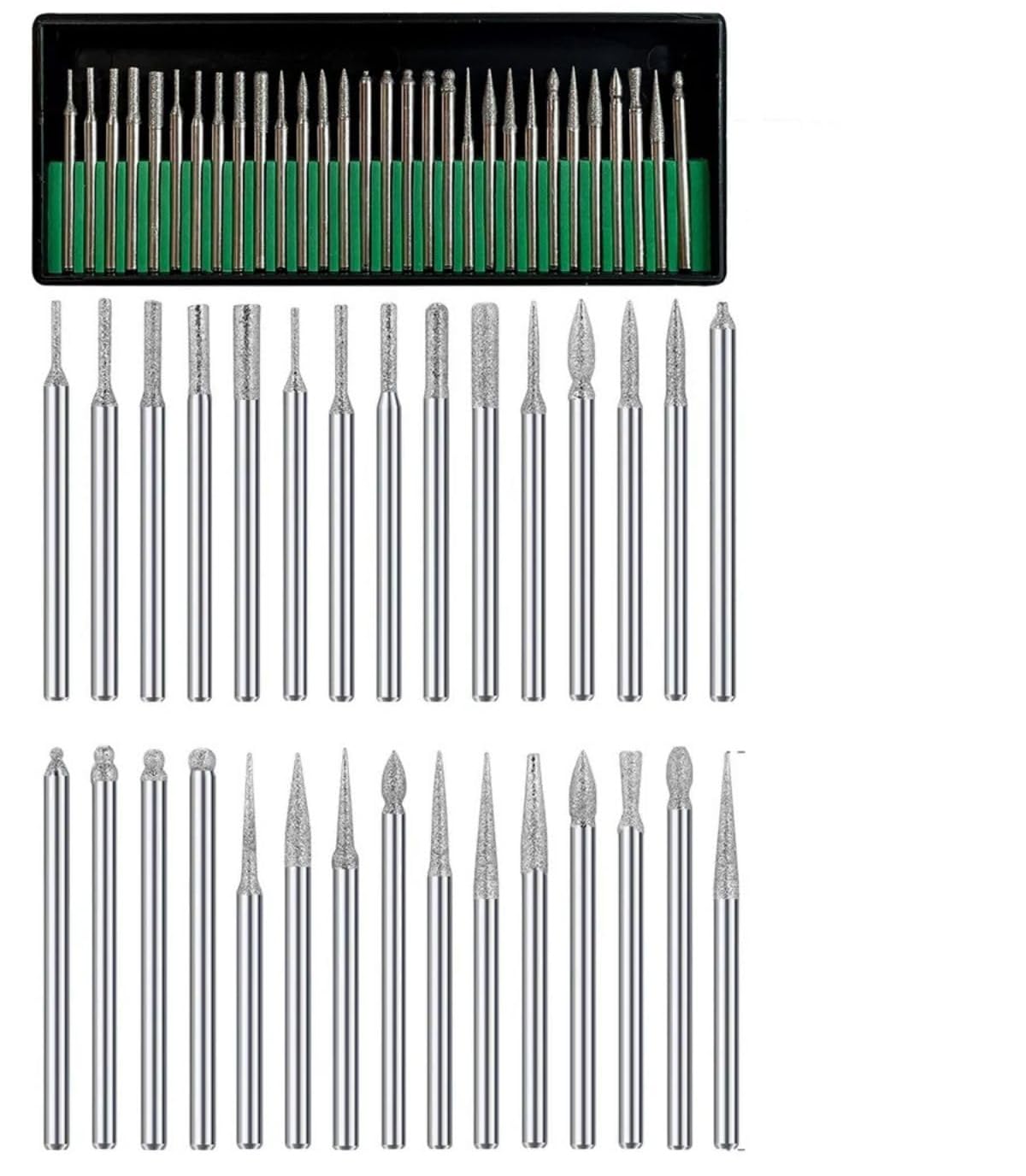 Transformacion 30 Parça Elmas Freze Ucu Seti - 3Mm Şaft Profesyonel Gravür, Oyma Ve Hassas Taşlama Seti