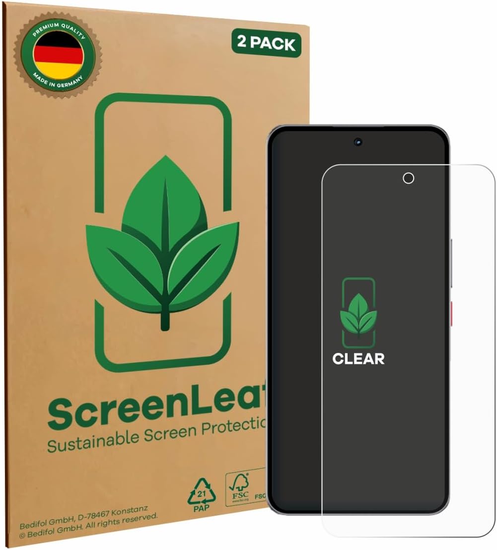 2 Pack Screen Protector compatible with Nubia Neo 3 GT 5G [sustainable screen protection, clear, anti-scratch]