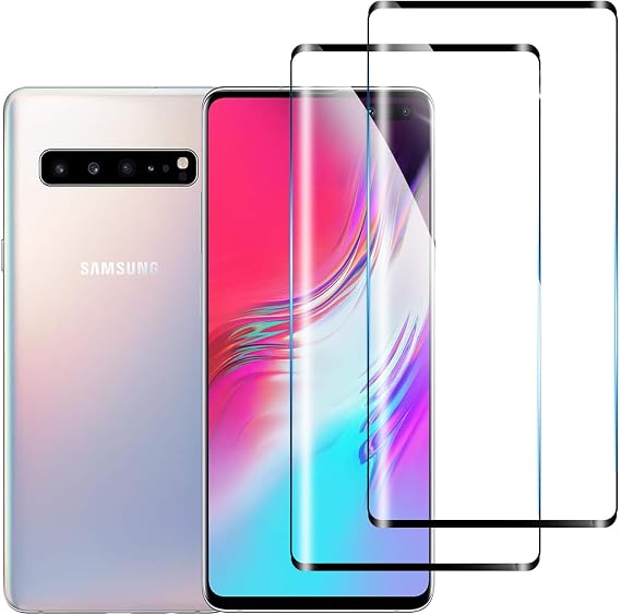 [2-Pack] Screen Protector for Samsung Galaxy S10 5G, HD Clear Tempered Glass Film, Full Coverage, Case Friendly, Anti-Scratch, Fingerprint Sensor Compatible