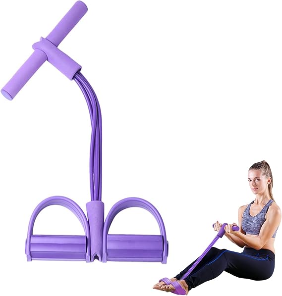Multifunction Tension Rope,Foot Pedal Resistance Band,Workout Bands, 6-Tube Pedal Resistance Band Elastic Pull Yoga Tension Rope, for Abdomen/Waist/Arm/Leg Stretching Slimming Training