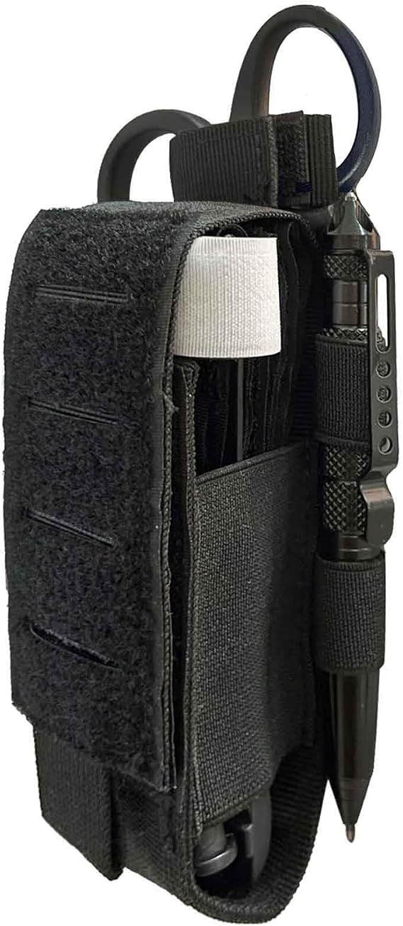 Upgrade 2 Pack 1000D Laser Cut Tactical Molle TQ Tourniquet Pouch & Trauma Medical Shear Holder Duty Belt Loop EMT EMS
