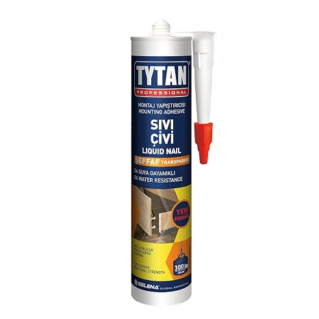 Tytan Montaj Yapıştırıcı Sıvı Çivi 390 gr Su Geçirmez Mutfak Banyo Ahşap Dolap Beton Fayans Mermer