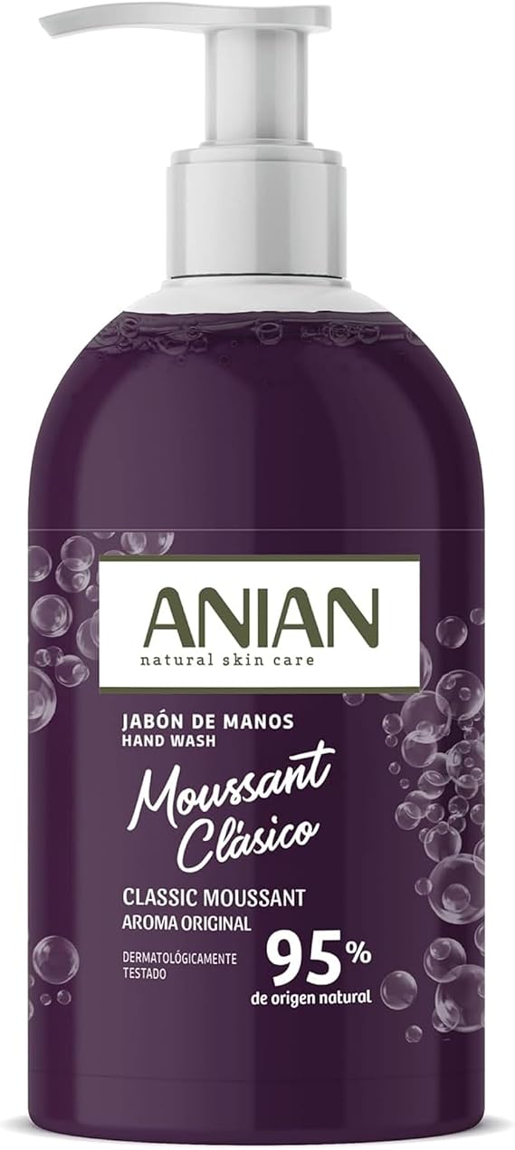 ANIAN - Moussant Hand Soap, 500 ml, for All Skin Types, with Glycerin, Maintains Hydration of the Dermis, Can Be Used Several Times a Day, + 95% Ingredients of Natural Origin
