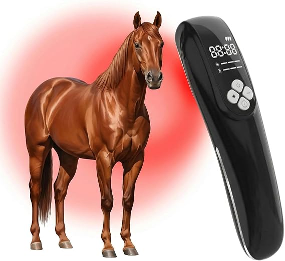 iKeener Pet/Vet Therapy Device,Cold Laser Therapy Relieves Joint Pain Animals,Portable Red Light Hand Therapy Device,for Horses,Dogs,Cats & Others (12 * 650nm+4 * 808nm)