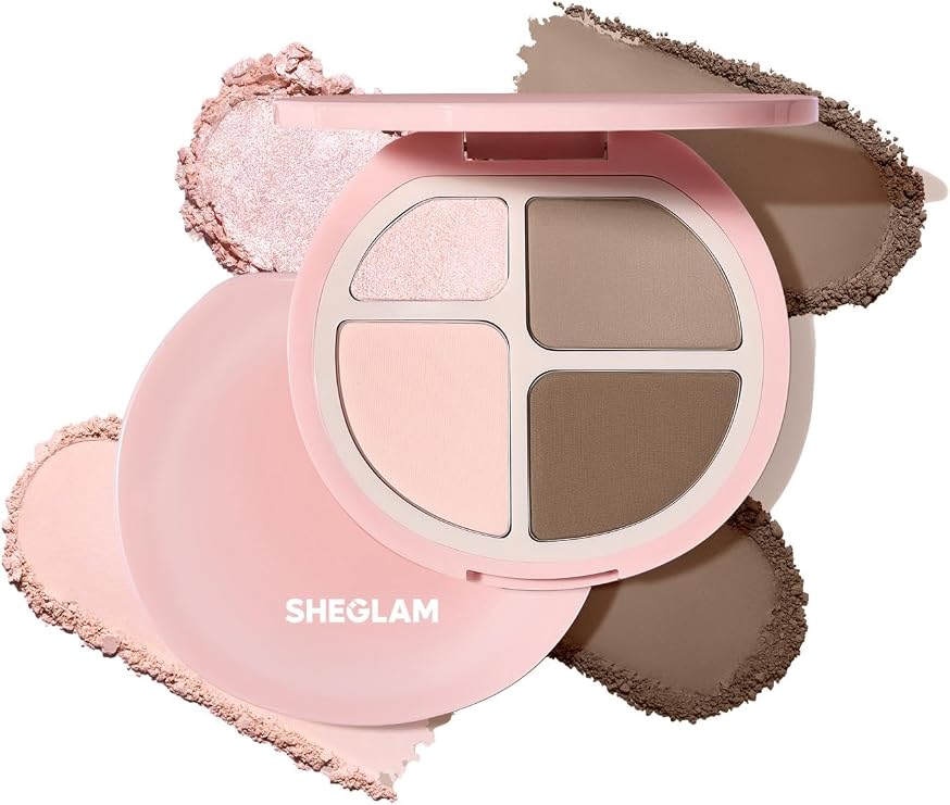 SHEGLAM Hypersculpt Highlight & Contour Palette 4 Shades 2-IN-1 Face Shimmer Highlighter and Matte Contour Bronzer-Cool