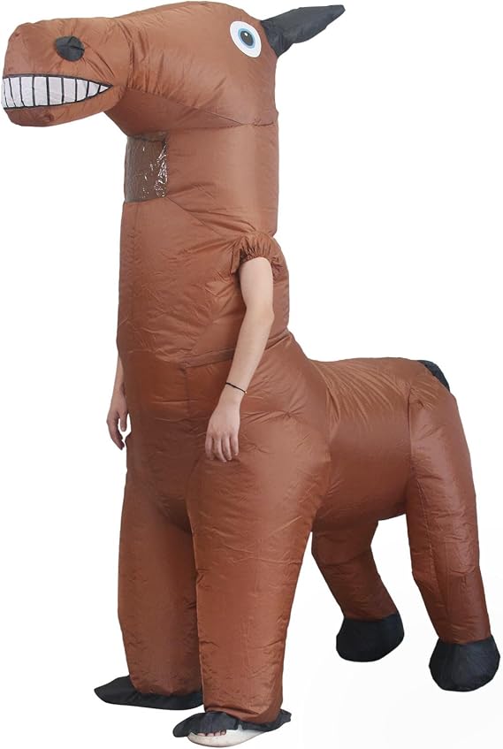 Daydream Horse Air Kigurumi Cosplay, Air Costume, Includes Electric Fan, Inflatable Halloween Costume, Adult