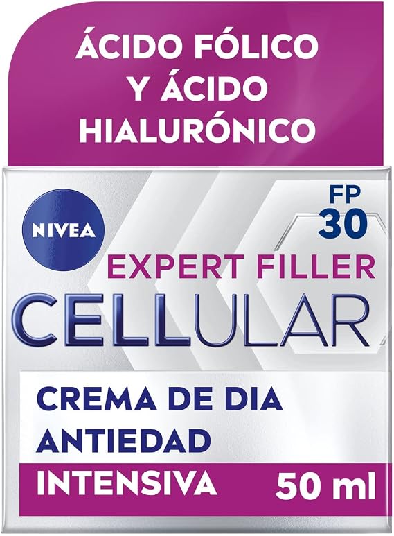 NIVEA Cellular Expert Filler - Day Cream FP30 - Anti-Wrinkle - Filling Effect 24h - With Hyaluronic Acid and Folic Acid - Anti-Aging Cream - Sun Protection - All Skin Types - 50 ml