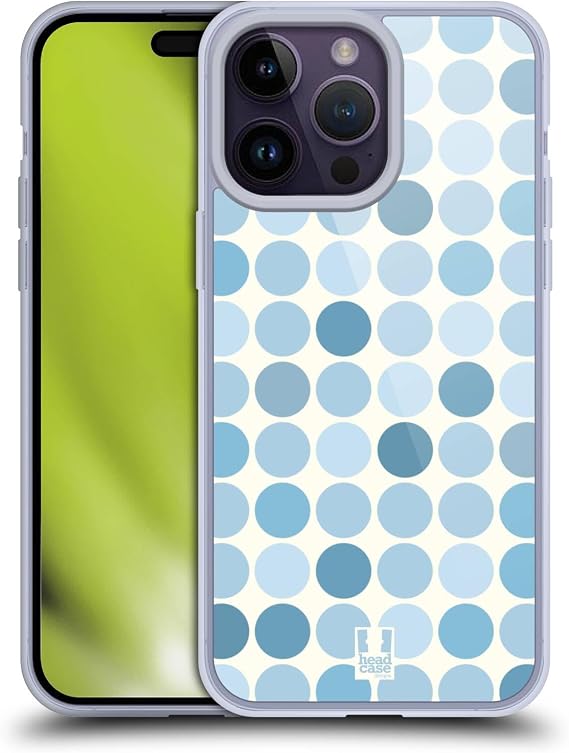 Head Case Designs ブルー ビューティフル ドット ジェルケース ミリタリーグレード保護 Apple iPhone 14 PRO Max対応