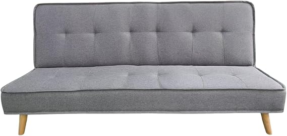 - Alconaba 3 Seater Sofa Bed, Armchair Bed, Sofa Bed with Folding Table, Synthetic Polyester Upholstery, Solid Wood Frame and Legs, Designer Sofa, Grey
