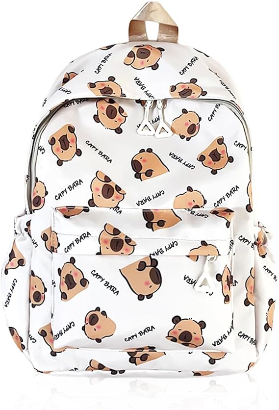Capybara Kids Backpack,Cartoon School Backpacks,Schoolbag Rucksack, Toddler Daypack, Adjustable Rucksack Large Capacity Nursery Daypack Waterproof Lightweight Casual Book Bag for Kids（A）