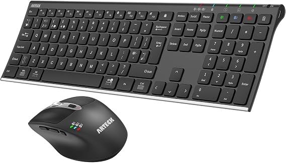 Arteck Universal Multi-Device Bluetooth Keyboard and Mouse Full Size Wireless Bluetooth Keyboard and Ergonomic Mouse Set for Windows, iOS, Android, Computer Desktop PC Laptop iPad Tablet Smartphone