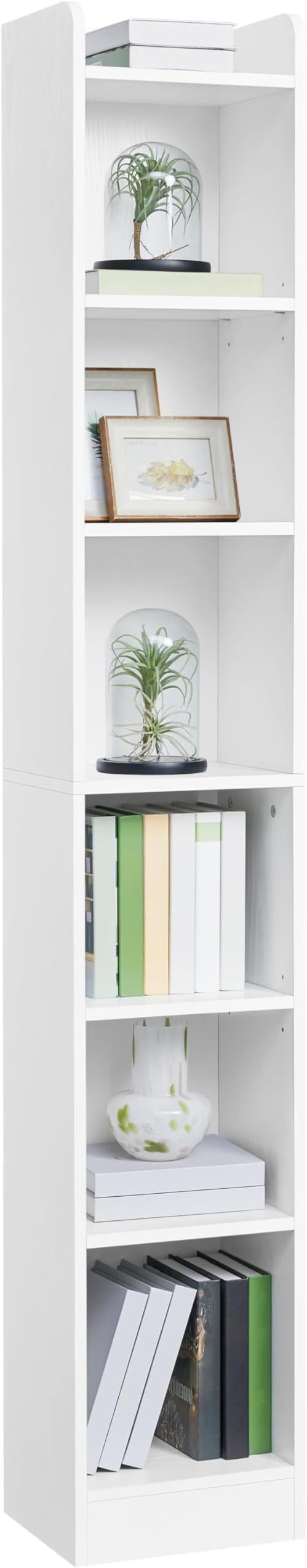 Yaheetech 7-Tier Bookcase, Modern Bookshelf with Top Open Compartment, Adjustable Tall Book Shelf for Living Room, Bedroom, Home Office & Study, 30 x 24 x 183 cm, White