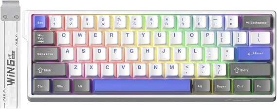 Aula Win60 He Max Manyetik Klavye Rapid Trigger Graywood Swtich 8000Hz RGB TKL Hot Swap Oyuncu Klavyesi Mavi