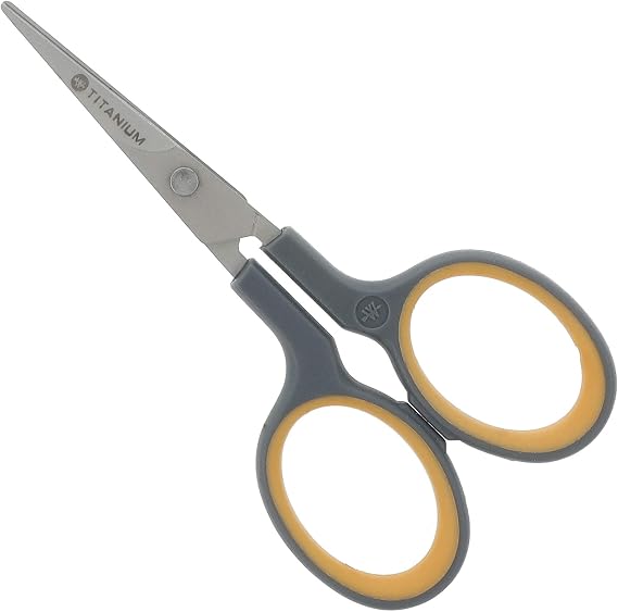 Westcott E-30440 00 4 inch Titanium Nitride Bonded Super Soft Grip Scissor, Straight - Grey/Yellow