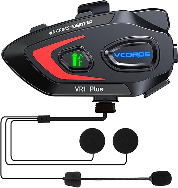 VCOROS Intercom Motorcycle Helmet VR1 Plus for 2 Motorcyclists 500 m
