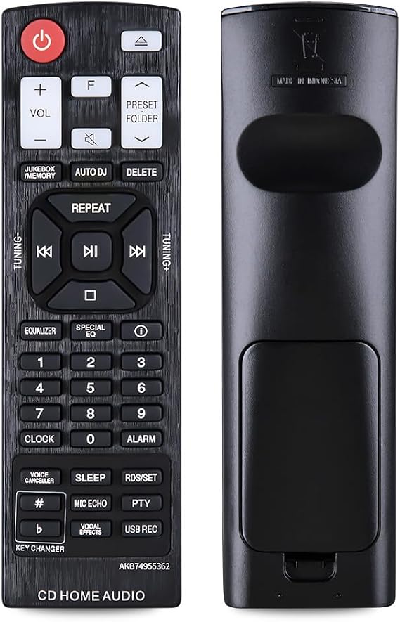 New Replacement Remote Control Applicable for LG CD Mini Hi-Fi System AKB74955362 Remote Control Compatible with LG COV30748165 CL65 OK45 OK55 CKS43F CK56 CKS57F OK75 OK99 CK99 CL65
