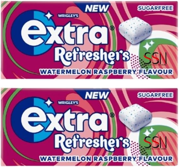 Extra Refreshers Watermelon Raspberry Chewing Gum 7 Pieces Box 19g (2x Packs)