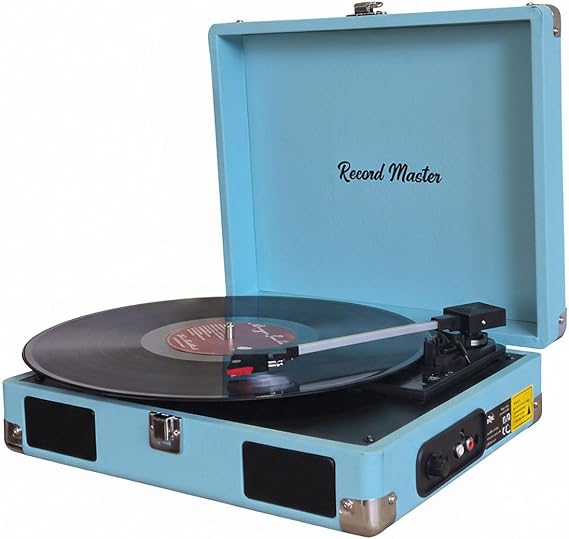 Record Master RM-311 Pikap - Mavi - Tüm Plaklar İle Uyumlu - Priz ve PowerBanke Takılarak Kullanım - Universal İğneli (Mavi)