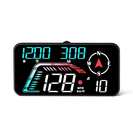 Large Screen Car Head up Display, KM/H and MPH, GPS Speedometer, with Speed Reminder and Fatigue Driving Reminder, Suitable for All Vehicles
