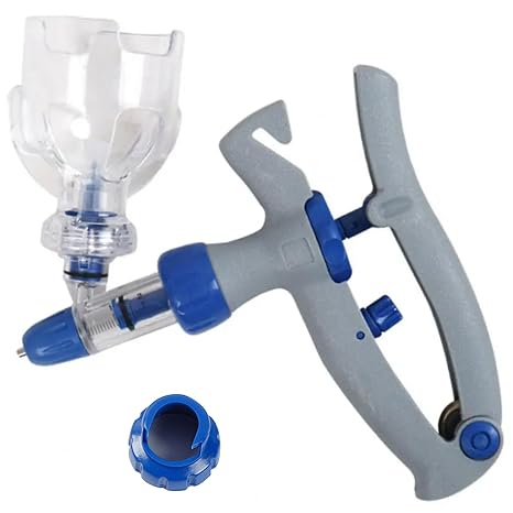 5ml Continuous Adjustable Auto Injector Gun for Livestock, Cattle Injector with Bottle Insertion System, Accurate Dosage for Goat, Pig, Cow, Sheep, Veterinary Tool