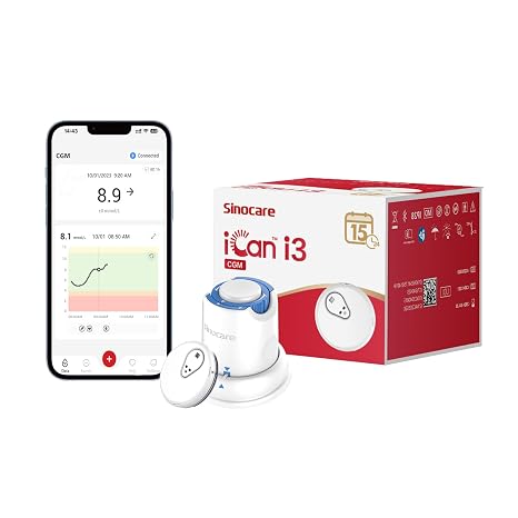 Sinocare iCan i3 CGM, 15-Day Monitoring, with iCan CGM APP