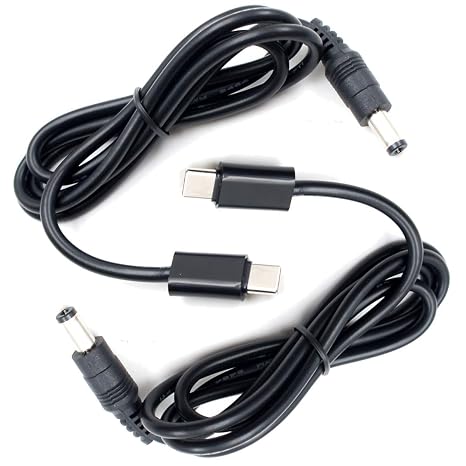 JacobsParts (2-Pack) 9V USB C Type-C PD Trigger 3ft 5A Power Cable 5.5 x 2.1mm DC Connector