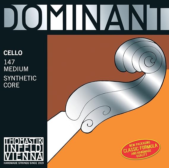 Thomastik Single String for Cello 4/4 Dominant - A String Nylon Core Chrome Wound Medium