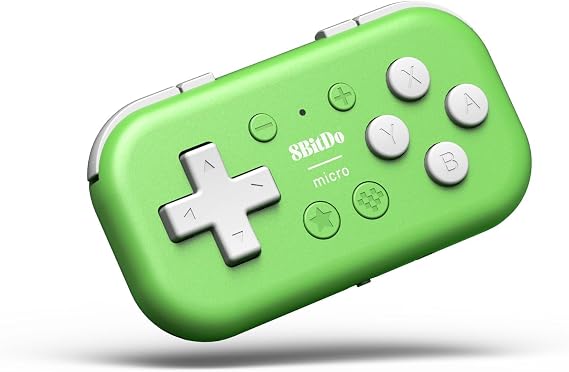 8Bitdo Mikro Bluetooth Gamepad Switch, Android ve Raspberry Pi için Cep Boyutunda Mini Denetleyici, Klavye Modunu Destekler (Yeşil)