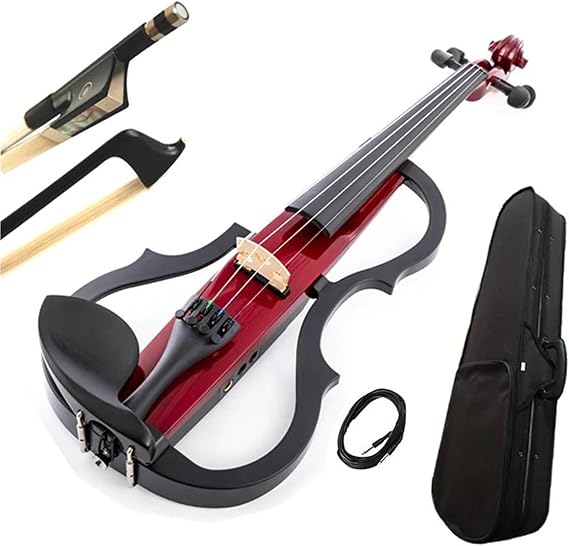 Violin Beginners Red Electric Violin 4/4 3/4 1/2 1/4 Handmade Electric Violin