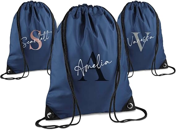 Print Maniacs Personalised Drawstring Bag for Kids Back to School PE Bag, Swim Bag with Name Ideal for Boys, Girls, Toddlers,and Primary School Students Perfect School Bag