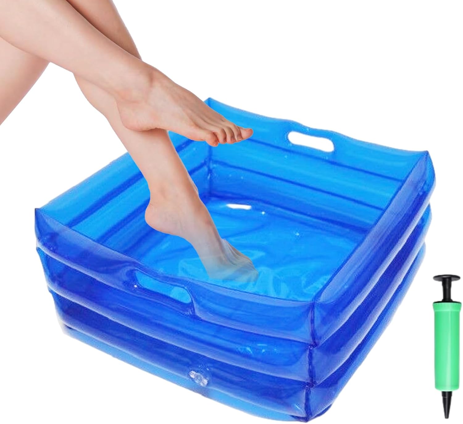Wash - Multifunctional Foldable Bath Tub | Portable Blue Soaking Lightweight Space Saving Design | Durable Wash for Home Spa Yard Beach Camping Tra
