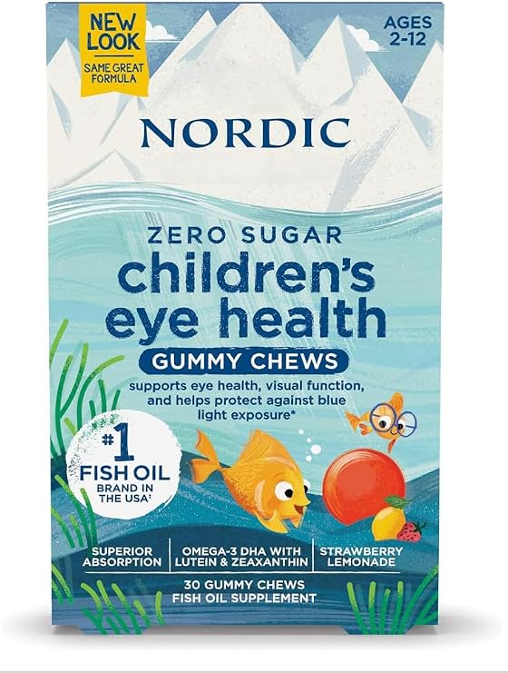 Nordic's Childern's Omega-3 DHA, Strawberry Lemonade Flavor, Non-GMO, Gluten Free, 30 Gummy Chews