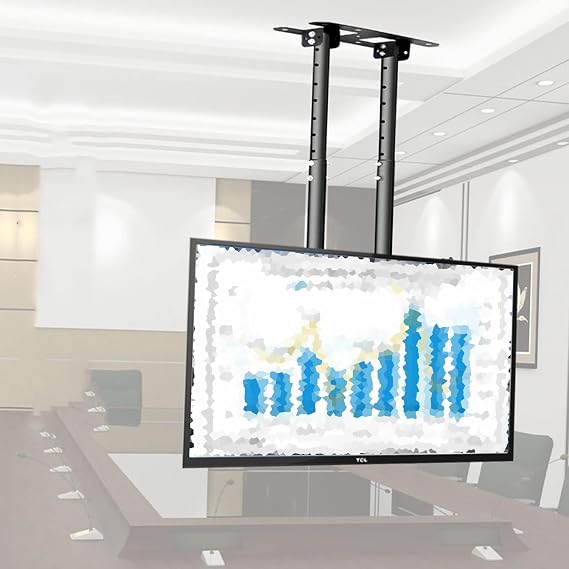 Adjustable Ceiling TV Mount Bracket - Ceiling TV Mount Bracket,Fits 55-100 Inch LED Flat Panel Display,3°/-20° Angle Adjustment,Max VESA 900x400mm,Double Pole Hanging TV Brack