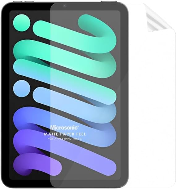 Microsonic Apple iPad Mini 7 (A2993-A2995) Paper Feel Kağıt Dokulu Mat Ekran Koruyucu [iPad Mini 7 ile Uyumlu Ekran Koruyucu - Şeffaf]