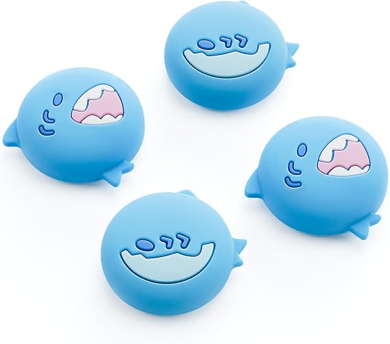 GeekShare Switch 2 Analog Stick Cover, Switch 2025, Button Cover, Joycon, Thumb Grip Cap, Silicone, Control Protective Cover, Anti-Slip, Increased Friction, Ergonomic Design, Compatible, Durable, Friends, Birthday, Present Pack of 4 - Shark