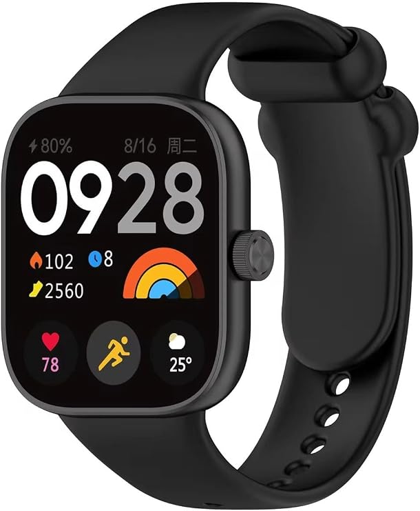 Xiaomi Redmi Watch 4 Uyumlu Şık Tasarım Yumuşak Jel Silikon Kordon Siyah
