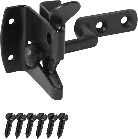 Keypak Auto Gate Latch Self Closing Security Hardware Set Black