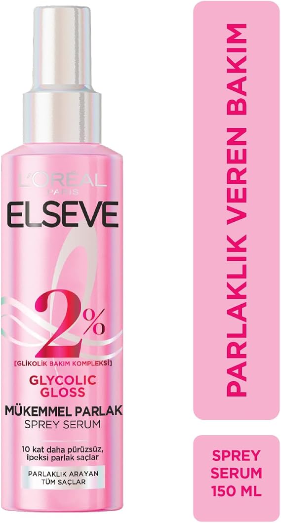 L'Oréal Paris Elseve Glycolic Gloss Mükemmel Parlaklık Veren Saç Bakım Sprey Serumu 150ml