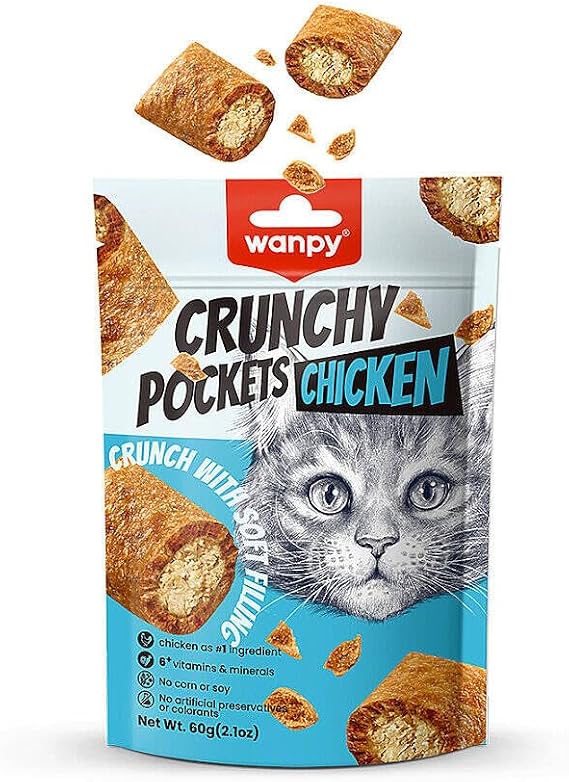 Wanpy Kedi Crunch Ödül Tavuk 60g