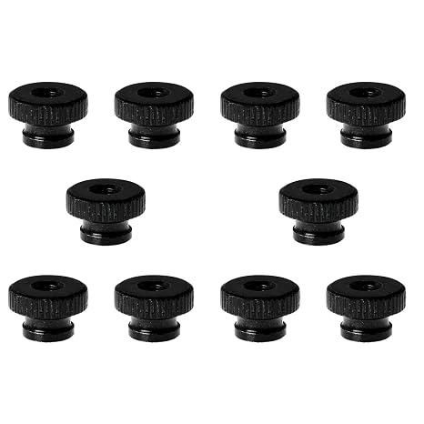 DZS ELEC 10pcs Knurled Thumb Nuts M4 Black Round Knobs Hand Nuts