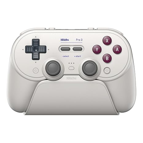 8BitDo Pro 3 Bluetooth Controller for Switch/Switch 2 – TMR Joysticks Swappable ABXY Buttons Pro Back Buttons Charging Dock Hall Effect Triggers for Windows Apple SteamOS Android - G Classic
