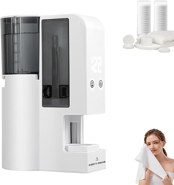Automatic Disposable Towel Warmers with Steam, 3-Second Fast Heating Hot Face Towel Machine with 40 Disposable Towels, 55°C Constant Temperature, for Bathroom Facial Face Towel Machine
