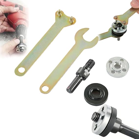 Angle Grinder Adapter for Drill, Electric Drill Angle Grinder Connecting Rod Set, Adjustable Rotary Driver Cutter Shaft Accessories with Spanner for Cutting Disc,Polish Disc and Polish Sponge (s1)