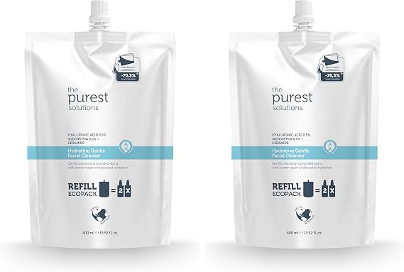 The Purest Solutions Nemlendirici Ve Bariyer Onarıcı Kuru Karma Ciltler Temizleme Jeli Ekolojik Yedek Paket 400 ml 2li paket