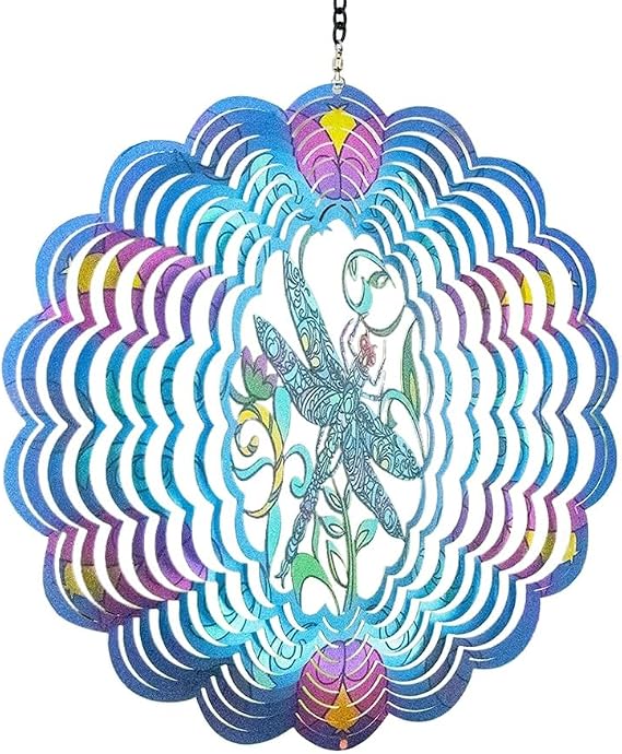 Dragonfly Metal Wind Spinners - Gifts for Women Mom Grandma Wife, Hanging Wind Spinner for Outdoor & Indoor Decorations